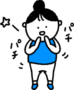 拍手する女性